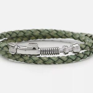 Star Wars Luke Skywalker Lightsaber Bracelet for Man or Woman Green Leather NWT